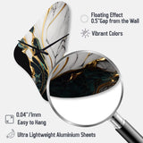 Abstract Geode Gold And Green Marble III - Asymmetric Metal Wall Clock