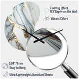 Abstract Geode Gold And White Marble V - Asymmetric Metal Wall Clock