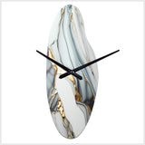 Abstract Geode Gold And White Marble V - Asymmetric Metal Wall Clock