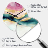 Abstract Geode Marble Waves Pink III - Asymmetric Metal Wall Clock