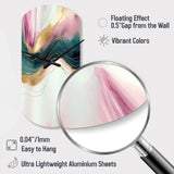 Abstract Geode Pink And Green Marble III - Asymmetric Metal Wall Clock