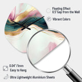 Abstract Geode Pink And Green Marble III - Asymmetric Metal Wall Clock