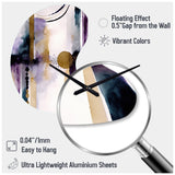 Abstract Geode Geometric Purple And Gold II - Asymmetric Metal Wall Clock