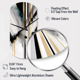 Abstract Geode Geometric Black And Gold I - Asymmetric Metal Wall Clock
