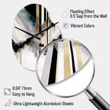 Abstract Geode Geometric Black And Gold I - Asymmetric Metal Wall Clock