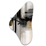 Abstract Geode Geometric Black And Gold III - Asymmetric Metal Wall Clock