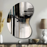 Abstract Geode Geometric Black And Gold III - Asymmetric Metal Wall Clock