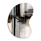 Abstract Geode Geometric Black And Gold III - Asymmetric Metal Wall Clock