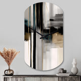 Abstract Geode Geometric Black And Gold III - Asymmetric Metal Wall Clock