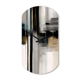 Abstract Geode Geometric Black And Gold III - Asymmetric Metal Wall Clock
