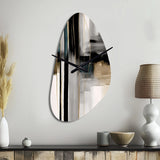 Abstract Geode Geometric Black And Gold III - Asymmetric Metal Wall Clock
