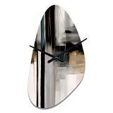 Abstract Geode Geometric Black And Gold III - Asymmetric Metal Wall Clock