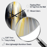 Abstract Geometric Black And Yellow II - Asymmetric Metal Wall Clock