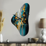 Abstract Geometric Black And Green III - Asymmetric Metal Wall Clock