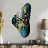 Abstract Geometric Black And Green III - Asymmetric Metal Wall Clock