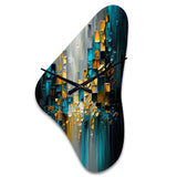 Abstract Geometric Black And Green III - Asymmetric Metal Wall Clock