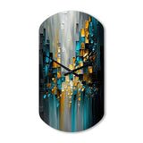 Abstract Geometric Black And Green III - Asymmetric Metal Wall Clock