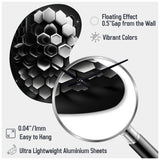Abstract Geometric Black And White I - Asymmetric Metal Wall Clock