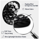 Abstract Geometric Black And White I - Asymmetric Metal Wall Clock