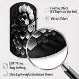 Abstract Geometric Black And White I - Asymmetric Metal Wall Clock
