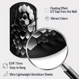 Abstract Geometric Black And White I - Asymmetric Metal Wall Clock