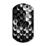 Abstract Geometric Black And White II - Asymmetric Metal Wall Clock