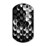 Abstract Geometric Black And White II - Asymmetric Metal Wall Clock