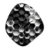 Abstract Geometric Black And White II - Asymmetric Metal Wall Clock