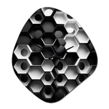 Abstract Geometric Black And White II - Asymmetric Metal Wall Clock