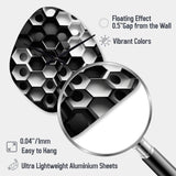 Abstract Geometric Black And White II - Asymmetric Metal Wall Clock