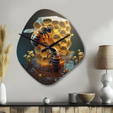 Honey Bees - Asymmetric Metal Wall Clock