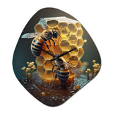 Honey Bees - Asymmetric Metal Wall Clock