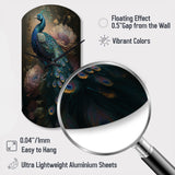 Peacock With Flowers - Asymmetric Metal Wall Clock
