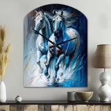 Two Horses Running II - Asymmetric Metal Wall Clock