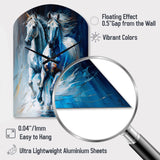 Two Horses Running II - Asymmetric Metal Wall Clock