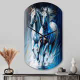 Two Horses Running II - Asymmetric Metal Wall Clock