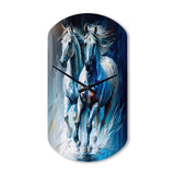 Two Horses Running II - Asymmetric Metal Wall Clock