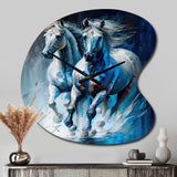 Two Horses Running II - Asymmetric Metal Wall Clock
