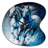 Two Horses Running II - Asymmetric Metal Wall Clock