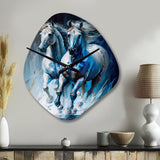 Two Horses Running II - Asymmetric Metal Wall Clock