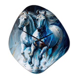 Two Horses Running II - Asymmetric Metal Wall Clock