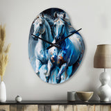 Two Horses Running II - Asymmetric Metal Wall Clock