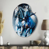Two Horses Running II - Asymmetric Metal Wall Clock