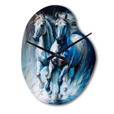 Two Horses Running II - Asymmetric Metal Wall Clock
