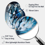 Two Horses Running II - Asymmetric Metal Wall Clock