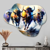 Buffalo's Running - Asymmetric Metal Wall Clock