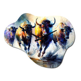 Buffalo's Running - Asymmetric Metal Wall Clock