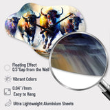 Buffalo's Running - Asymmetric Metal Wall Clock