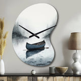 Canoe On The Lake I - Asymmetric Metal Wall Clock