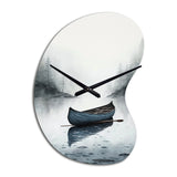 Canoe On The Lake I - Asymmetric Metal Wall Clock